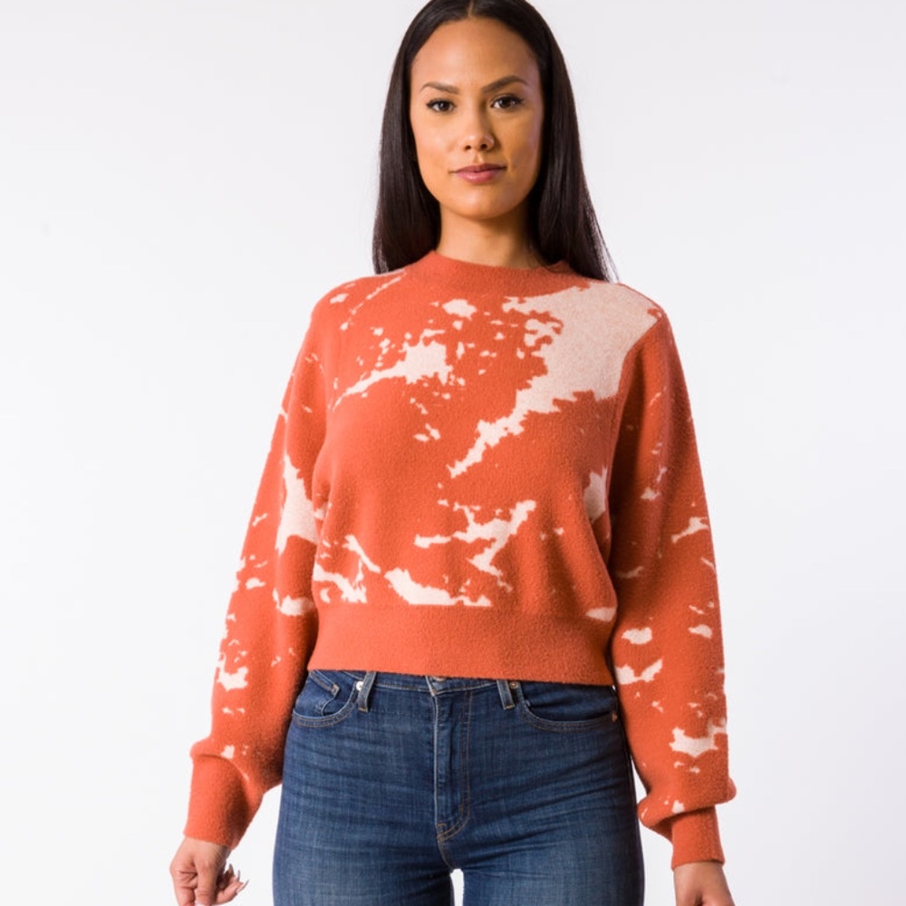 Rust and Ecru Kerisma Carrara Sweater, Cropped